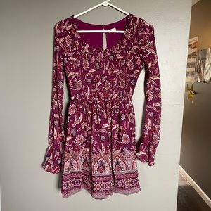 Burgundy hollister dress size xs